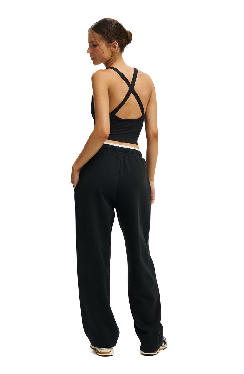 COTTON ON BODY Women's Active Plush Double Waistband Sweatpant, Alternate, color, Black