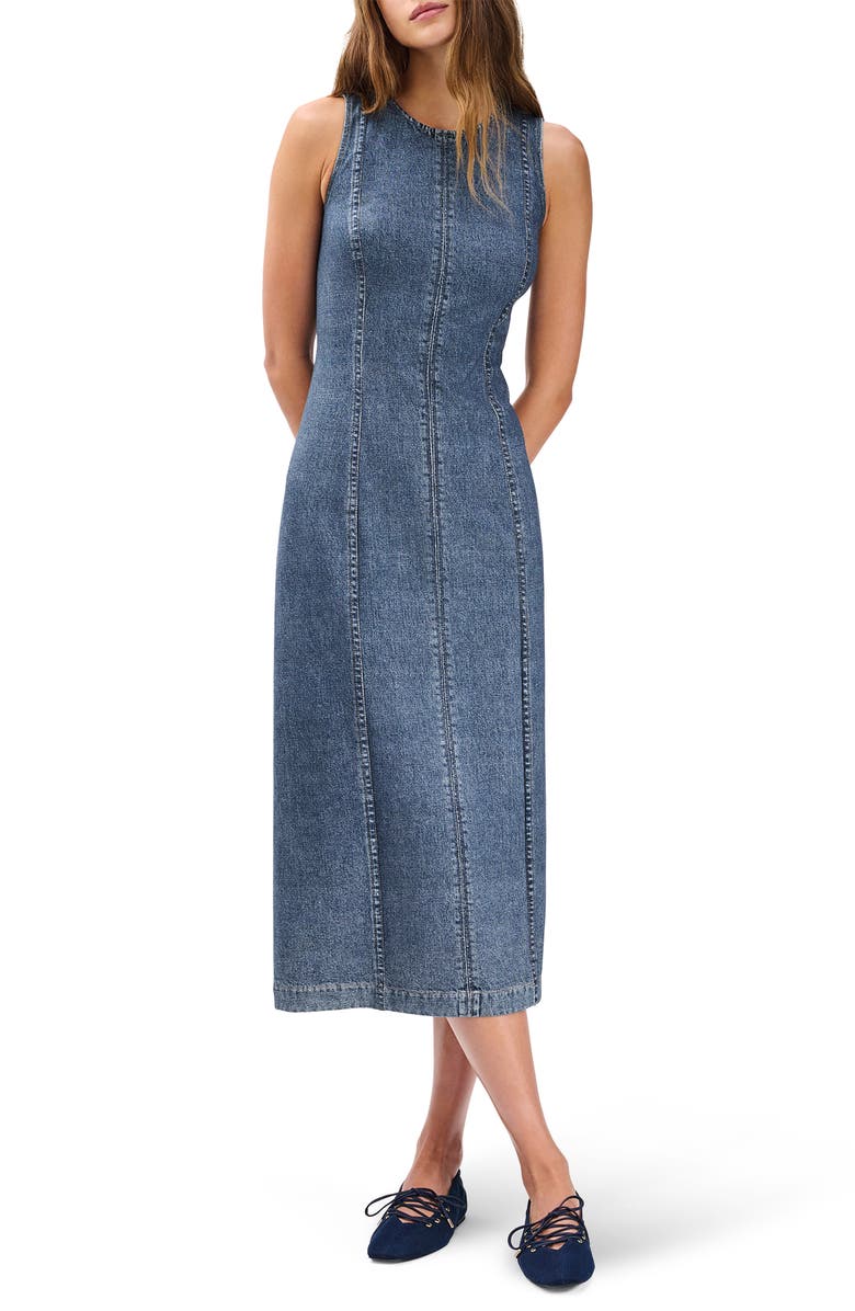 rag & bone Miramar Olivia Sleeveless Ponte Midi Dress, Main, color, 