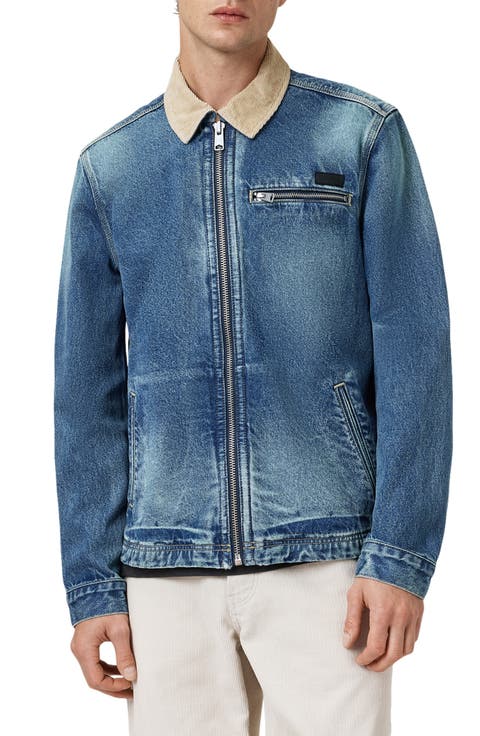 Rothwell Zip Denim Jacket with Corduroy Collar