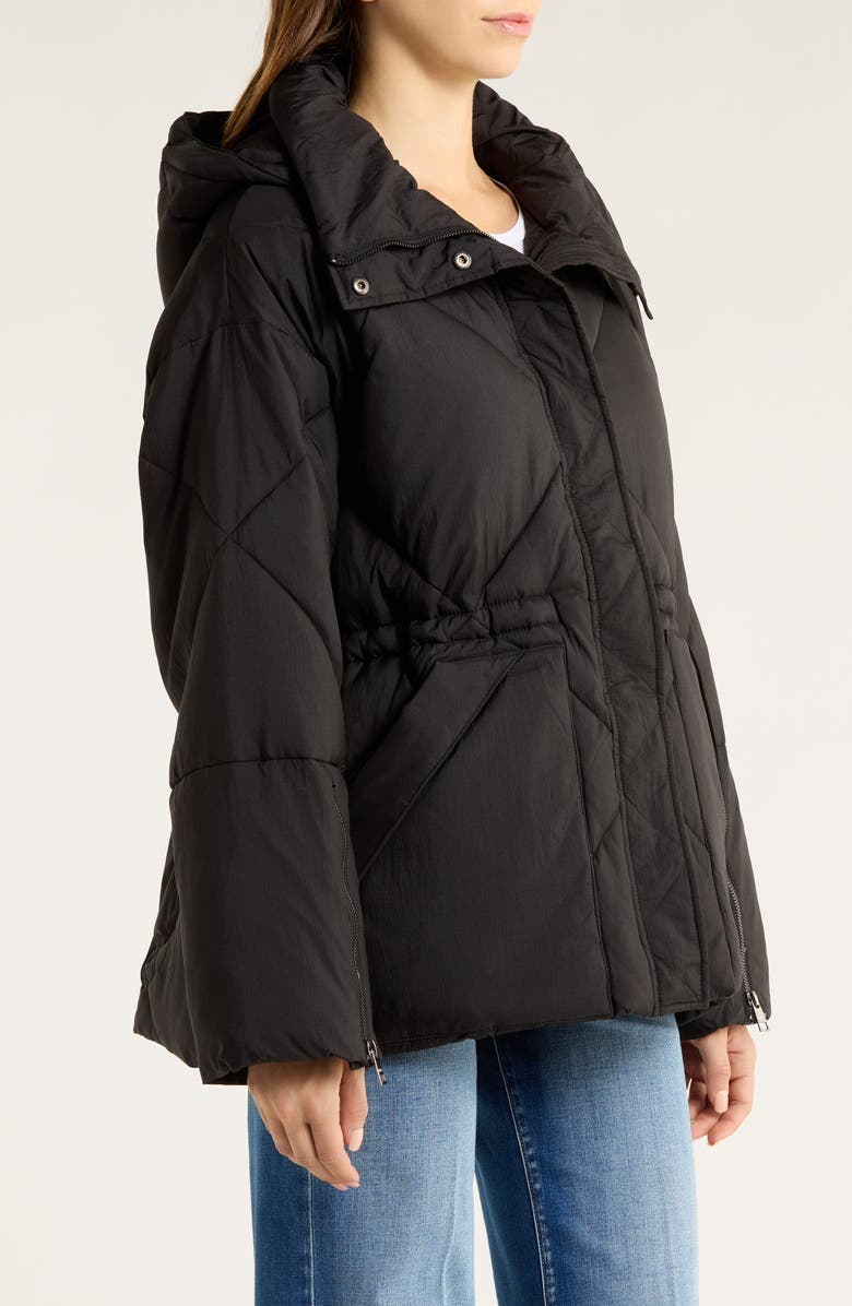 OOF WEAR Quilted Water Repellent Hooded Jacket, Alternate, color, Nero