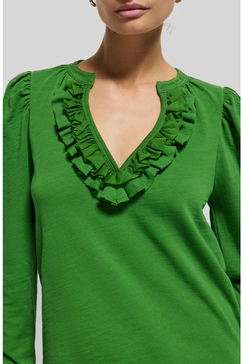 Valita Ruffle Top, Alternate, color, SALON GREEN