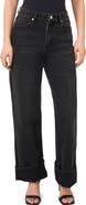 1.STATE High Waist Cuffed Hem Wide Leg Jeans