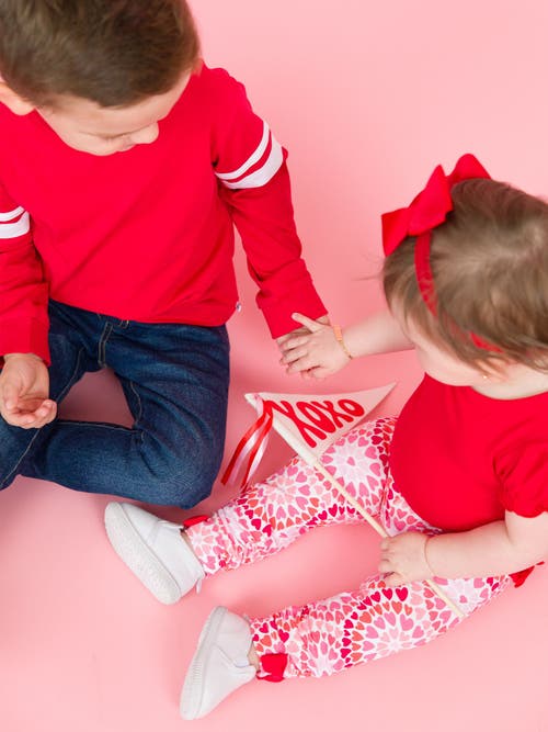 Rufflebutts Baby/toddler Girls Knit Puff Short Sleeve Bodysuit In Red