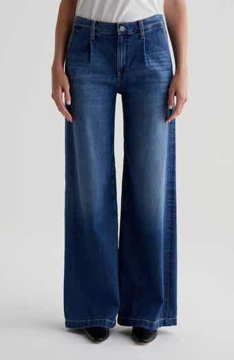 AG Stella Pleated Wide Leg Jeans