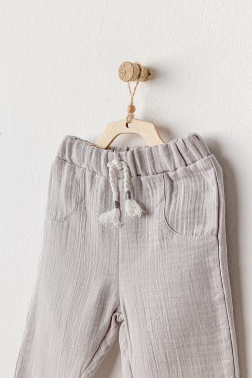 Shop Andy Wawa Muslin Bowtie Outfit Set In Grey