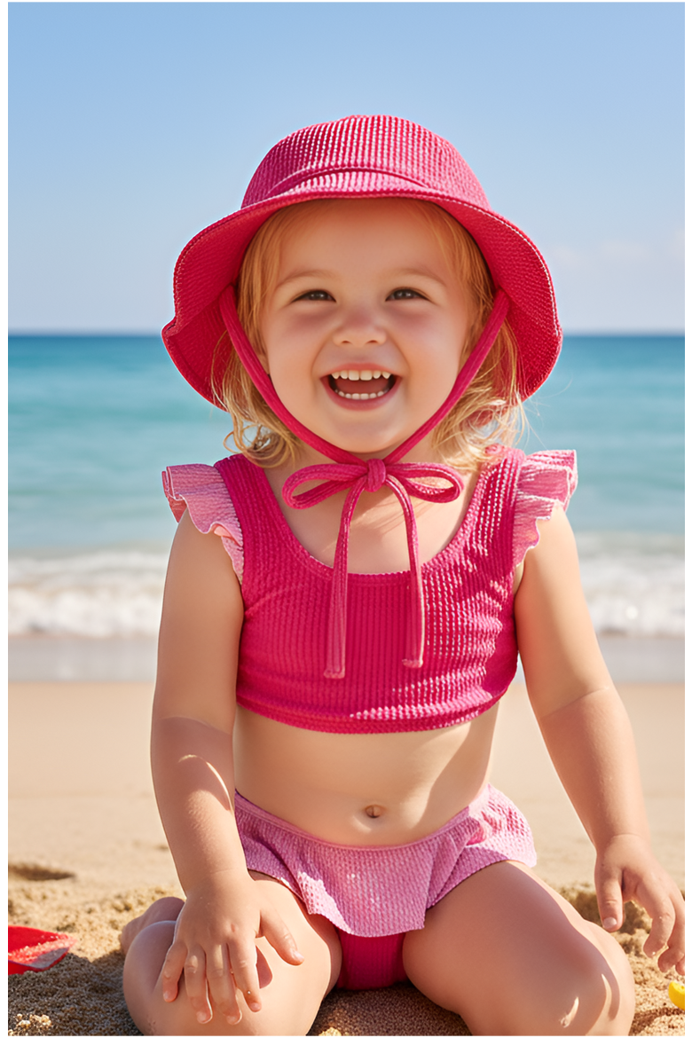 Infant Crinkle Sunhat, Alternate, color, Pink