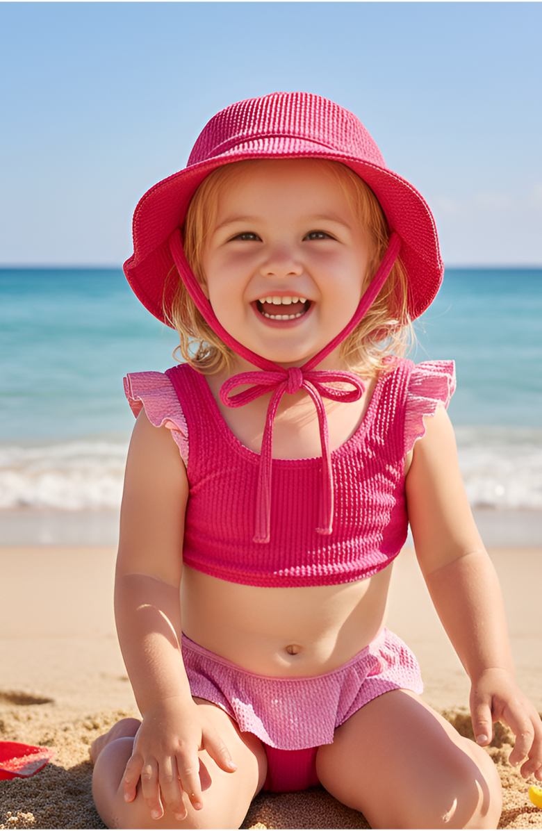 Limeapple Toddler Crinkle Sunhat, Alternate, color, Pink