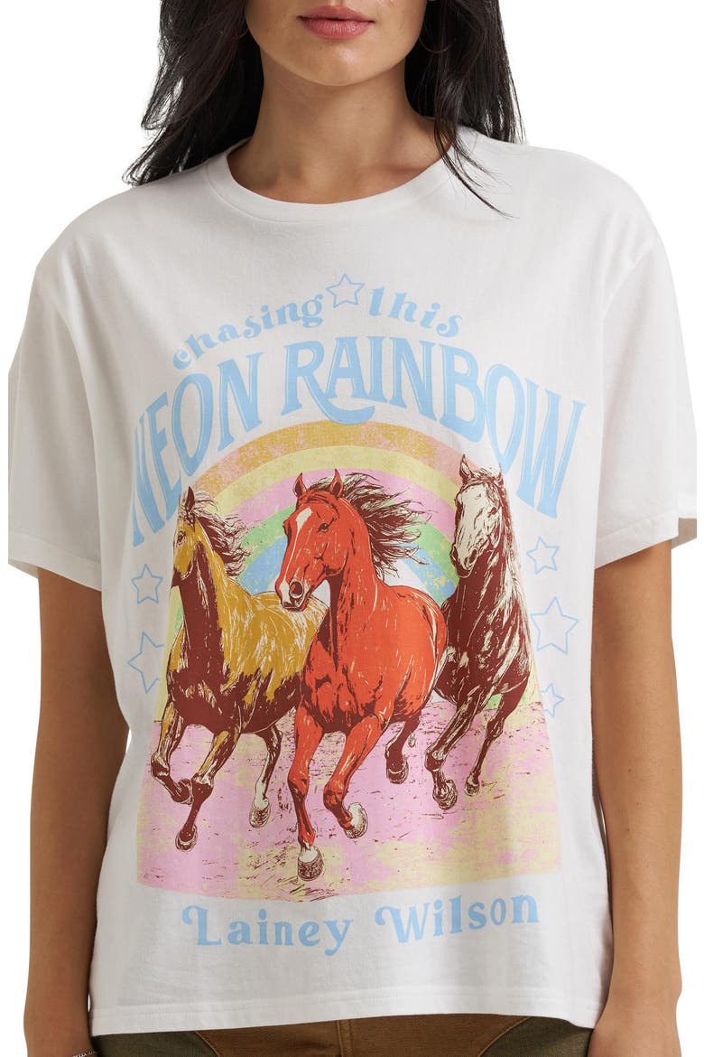 Lainey Wilson Chasing this Neon Rainbow Graphic Tee, Alternate, color, WHITE