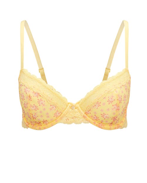 Adore Me Akari Unlined Demi Bra In Ditsy Yellow