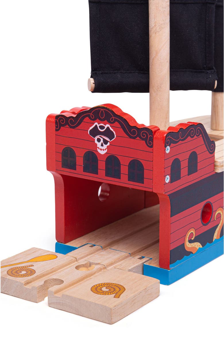 Bigjigs Rail Pirate Galleon, Alternate, color, Red