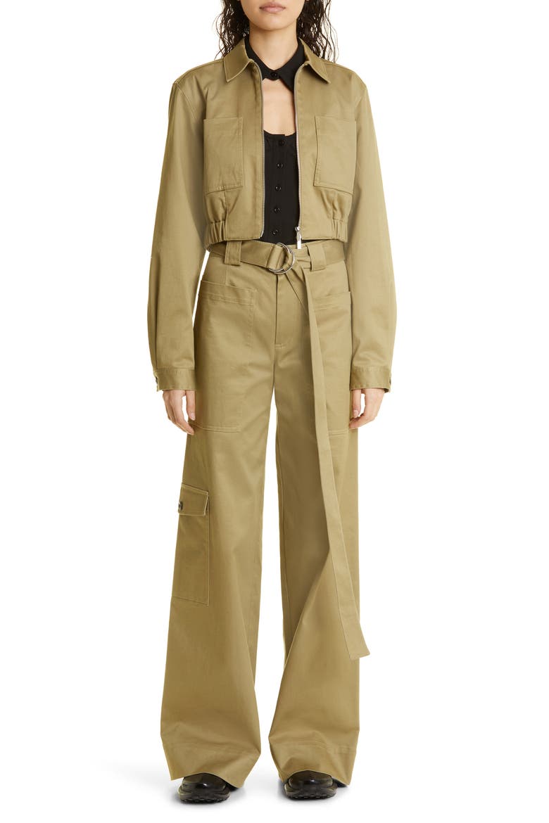 Cotton Stretch Twill Cargo Pants, Alternate, color, KHAKI GREEN