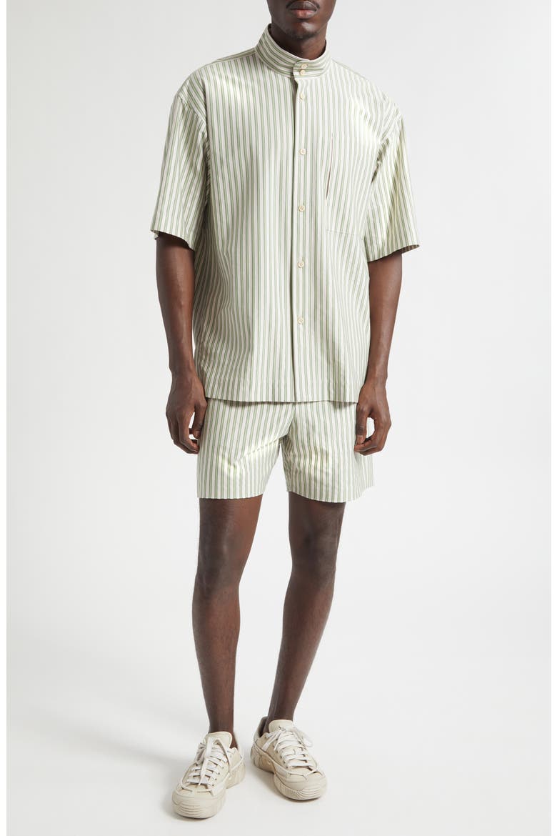Stripe Cotton Dobby Shorts, Alternate, color, GREEN