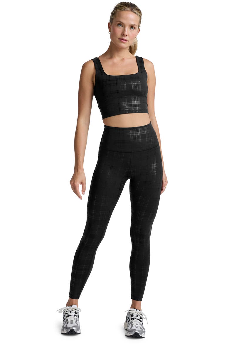 Beyond the Studio Plaid Metallic Crop Tank, Alternate, color, PLAID FOIL BLACK