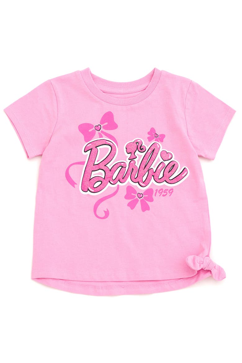 T-Shirt & Chambray Shorts Set, Alternate, color, Pink / Blue