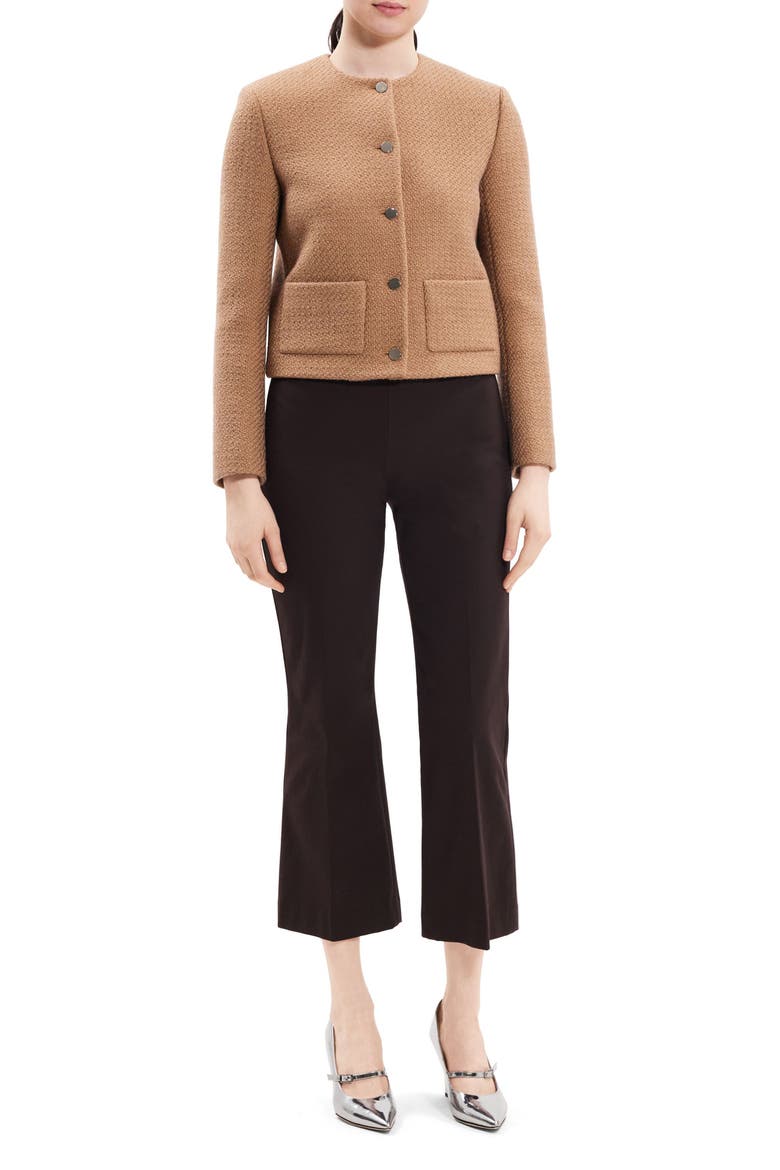 Tweed Crop Jacket, Alternate, color, PALOMINO