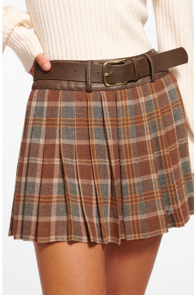 Derrick Plaid Miniskirt, Alternate, color, SADDLE MULTI PLAID