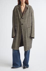 R13 Reversible Raw Cut Linen & Virgin Wool Longline Jacket