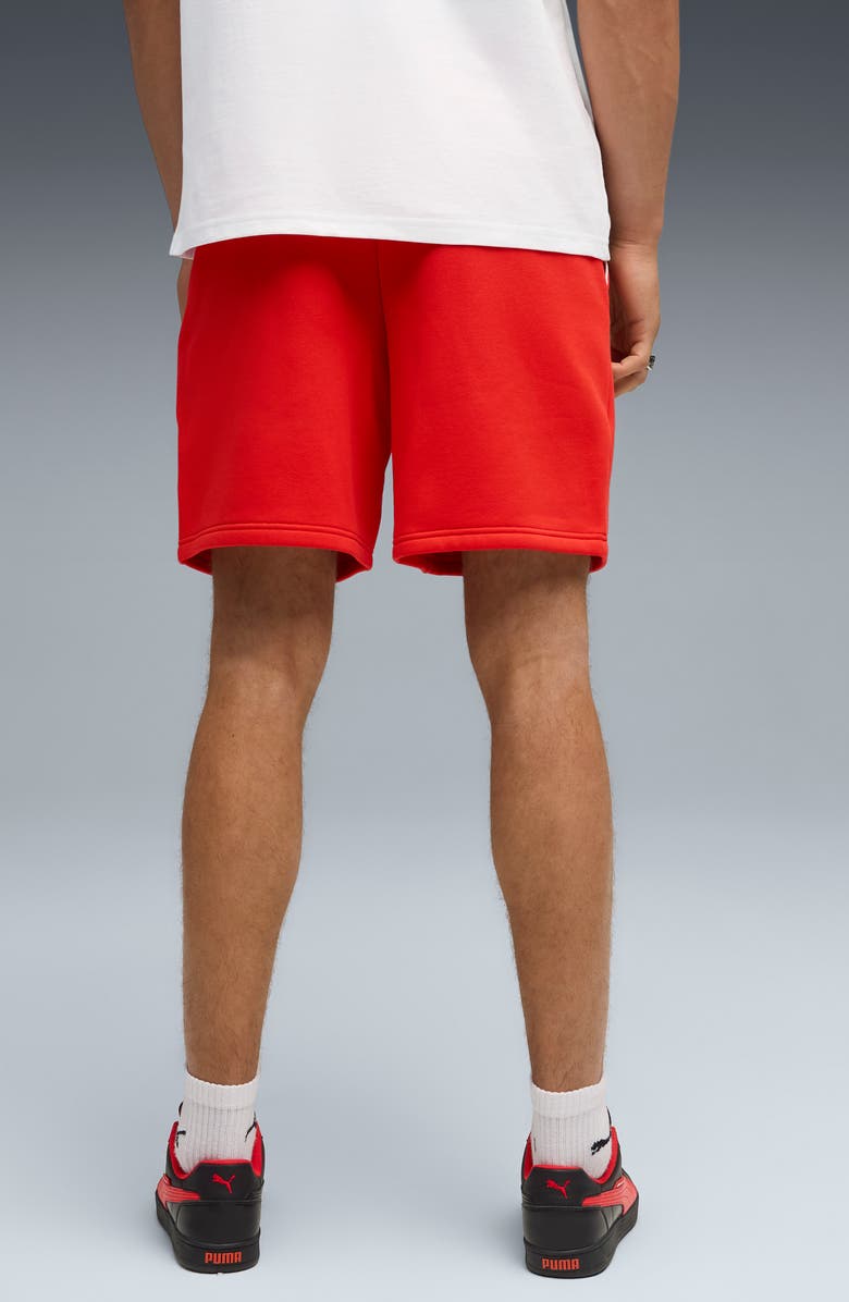 PUMA Formula 1<sup>®</sup> Essential Logo Fleece Sweat Shorts, Alternate, color, Pop Red