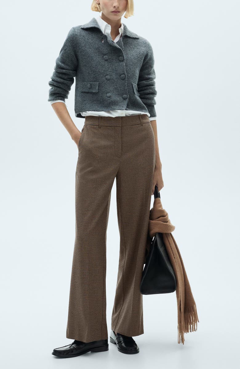 MANGO Carlosw Straight Leg Pants, Alternate, color, Brown/ Blue