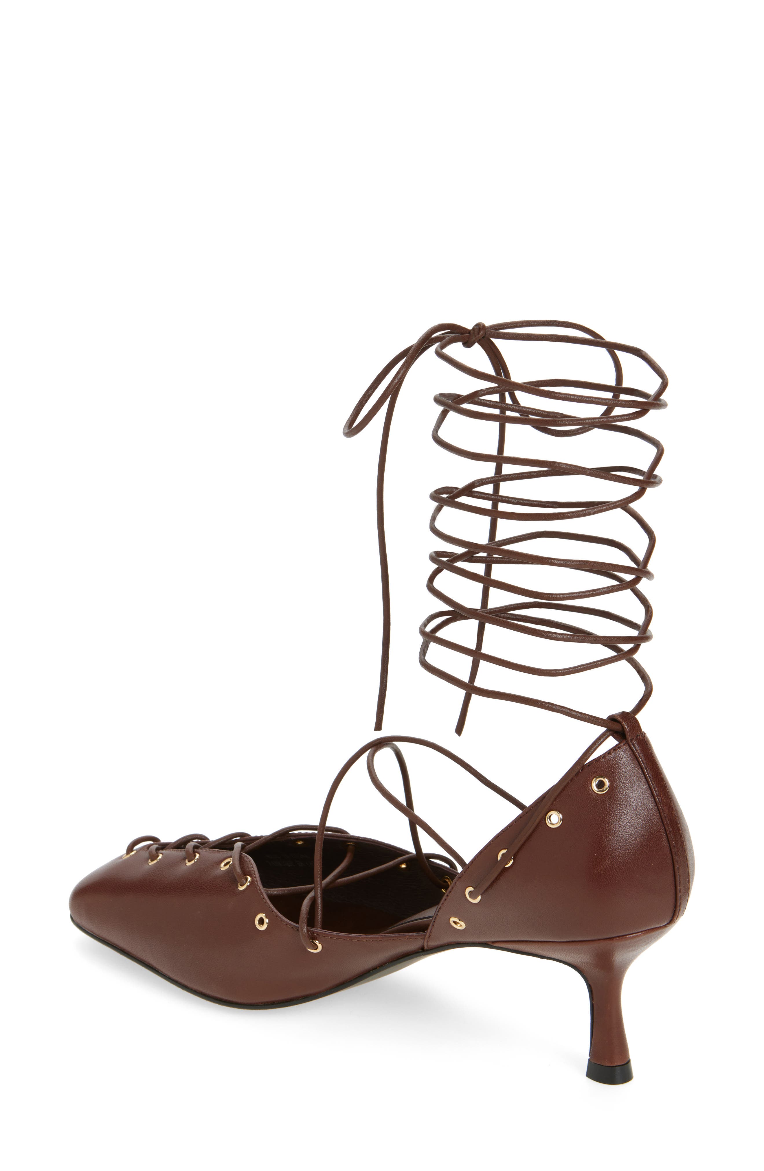 Martine Ankle Wrap Pump, Alternate, color, BROWN