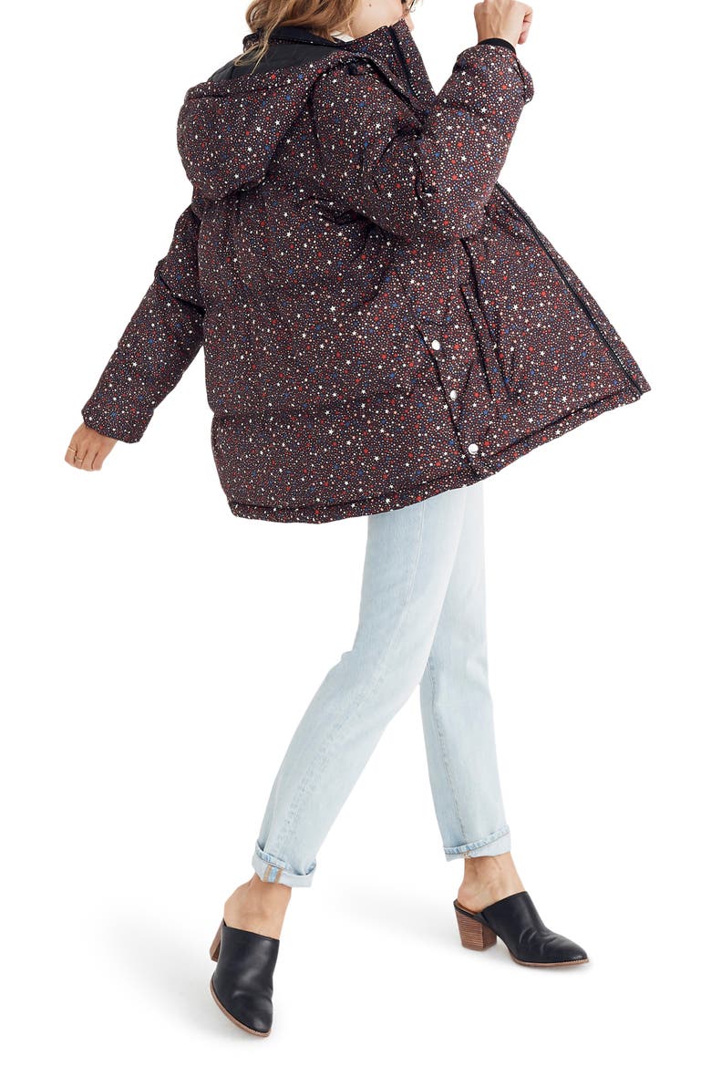 Starry Night Quilted Puffer Parka, Alternate, color, DARK MEDITERRANEAN
