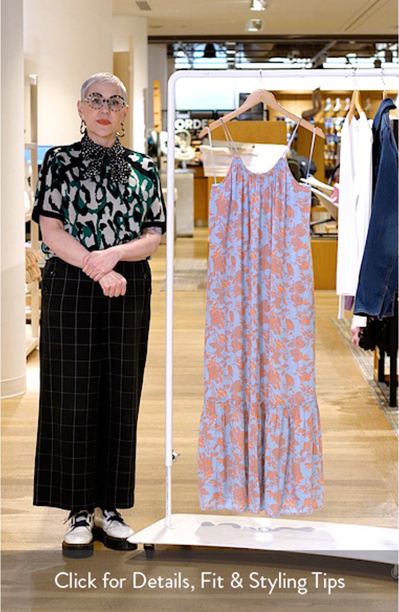 Floral Ruffle Hem Maxi Sundress, sales video thumbnail