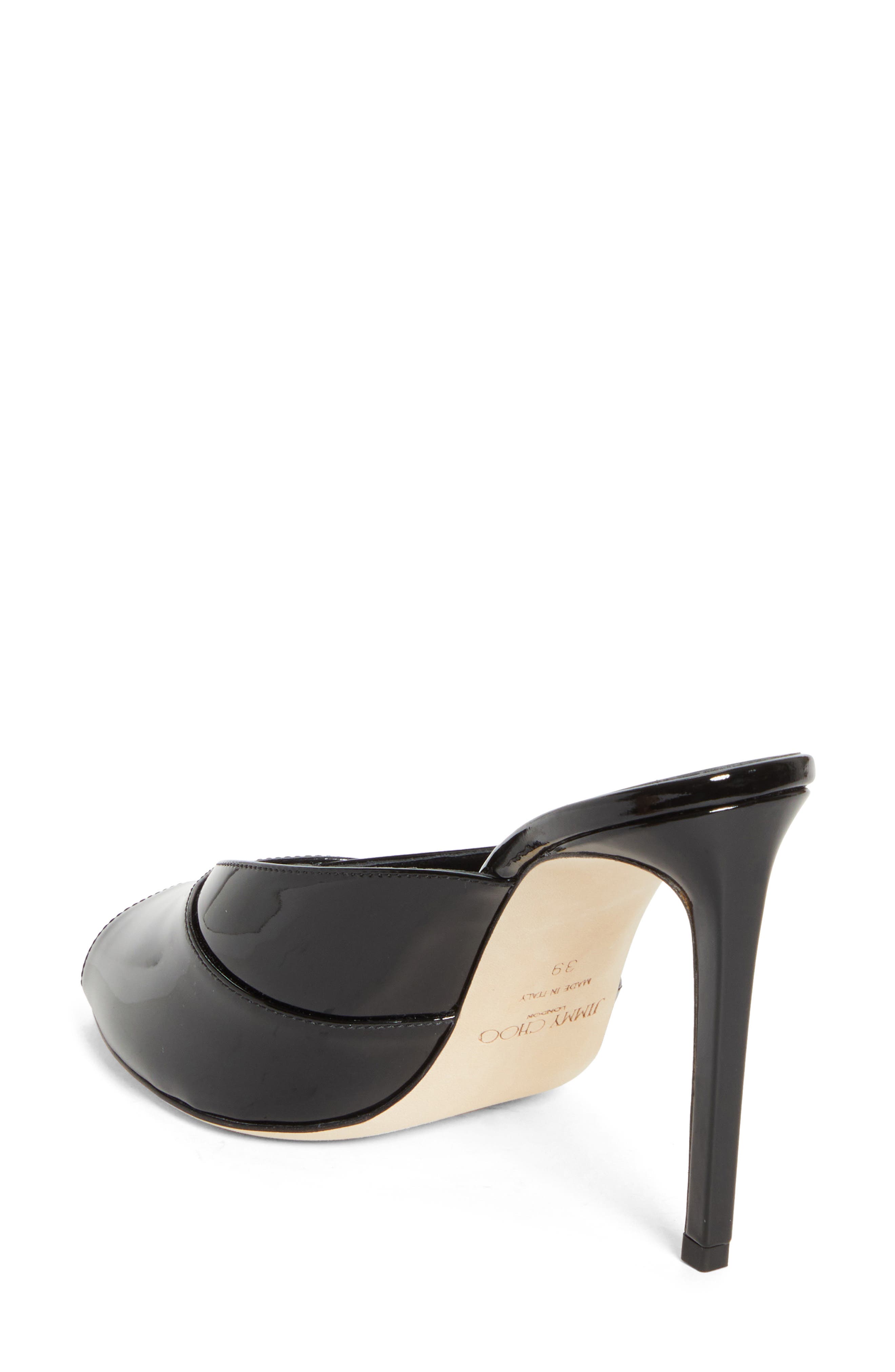 Jimmy Choo Brigitte Peep Toe Mule, Alternate, color, Black