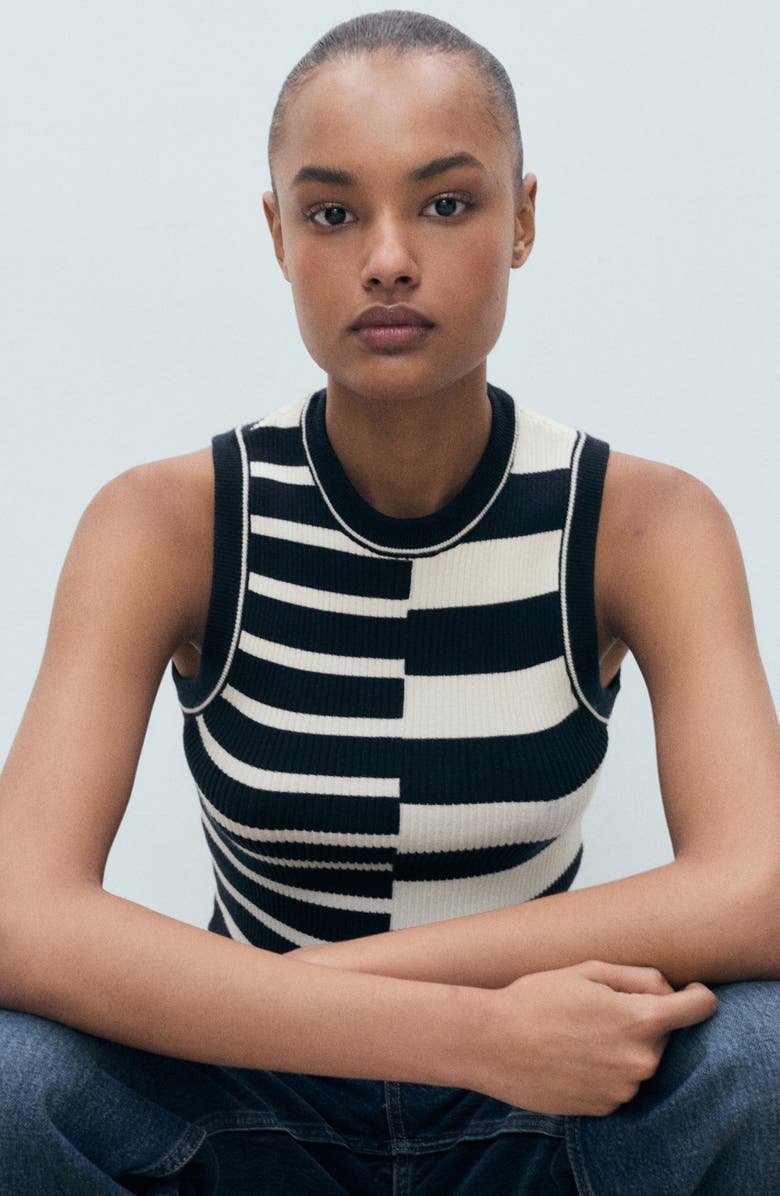 MANGO Stripe Sweater Tank, Alternate, color,