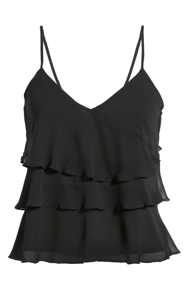 Open Edit Ruffle Tiered Camisole, Alternate, color, Black