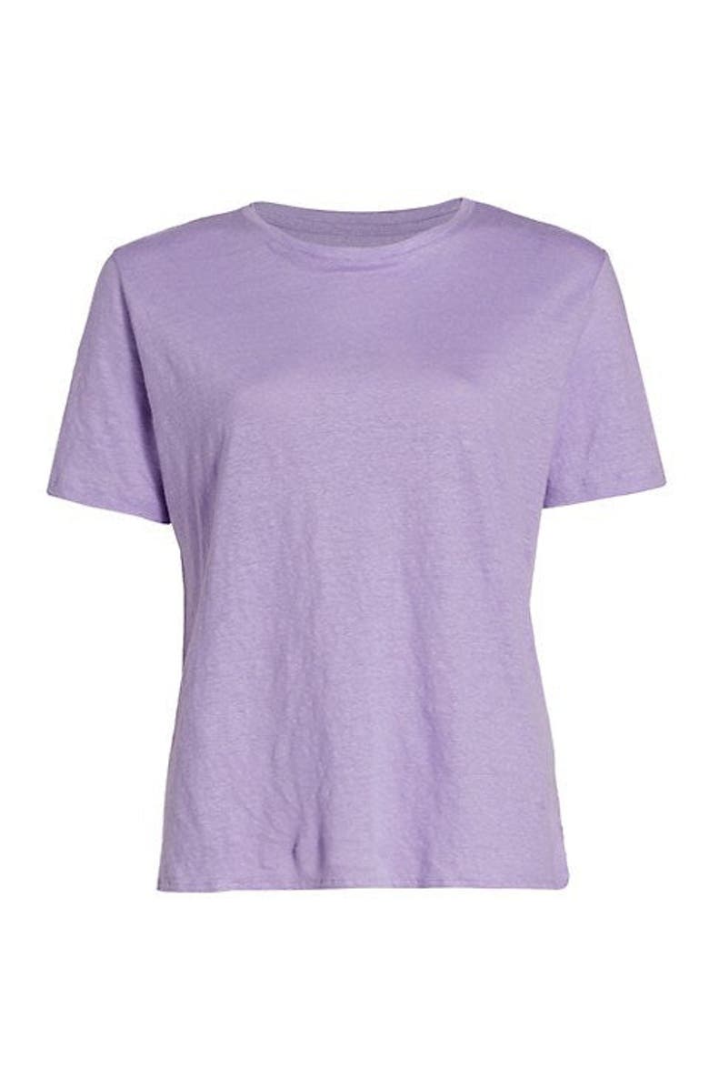 Majestic Filatures Stretch Linen Elbow Sleeve Semi Relaxed Crewneck T-Shirt, Main, color, Lavande