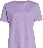 Majestic Filatures Stretch Linen Elbow Sleeve Semi Relaxed Crewneck T-Shirt