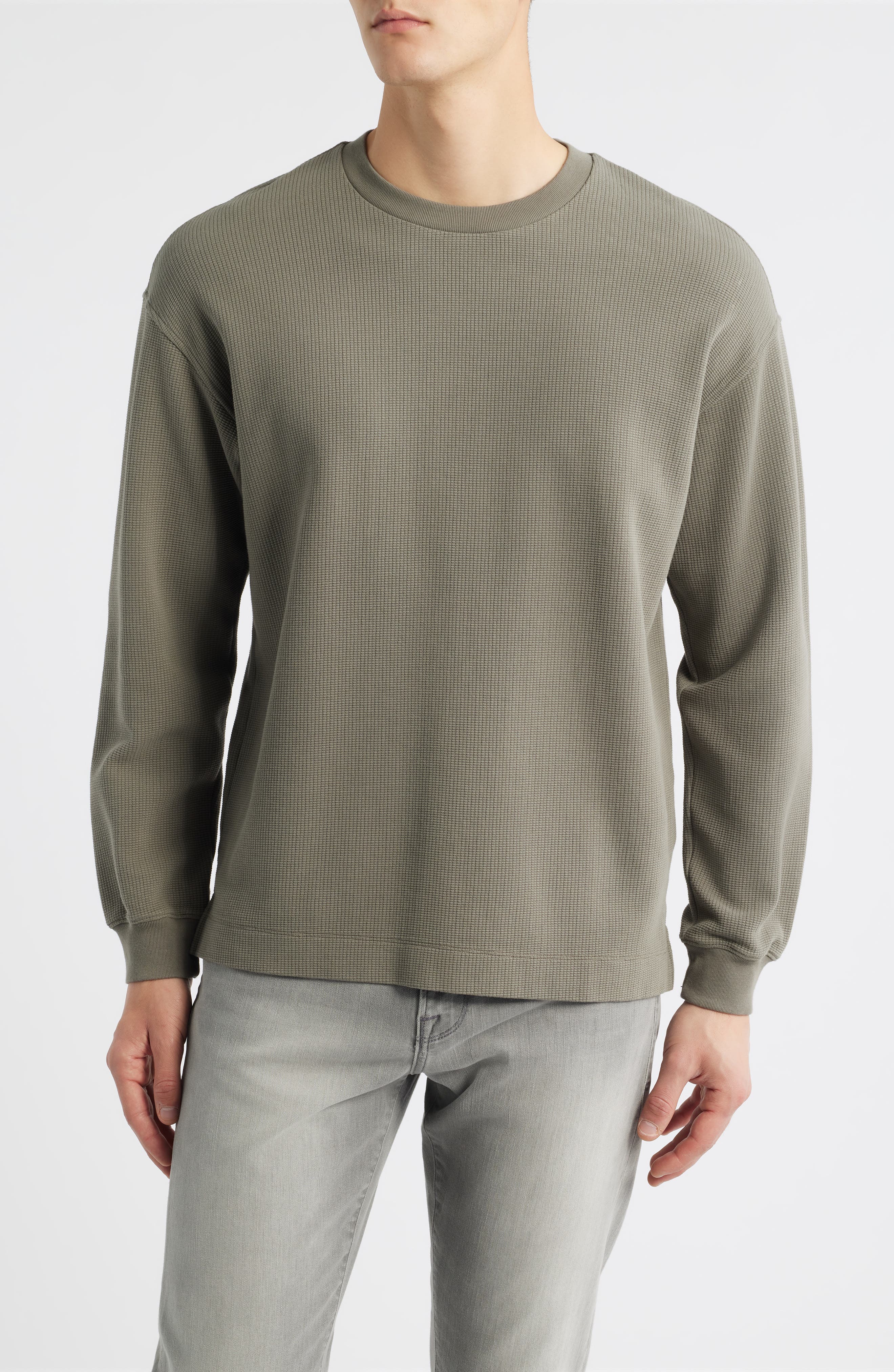 FRAME Long Sleeve Waffle Stitch T-Shirt