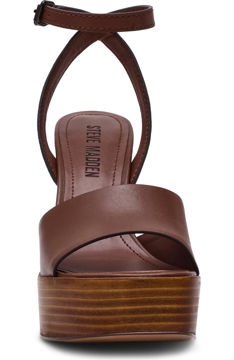 Steve Madden Floria Platform Ankle Strap Sandal, Alternate, color, Brown Leather