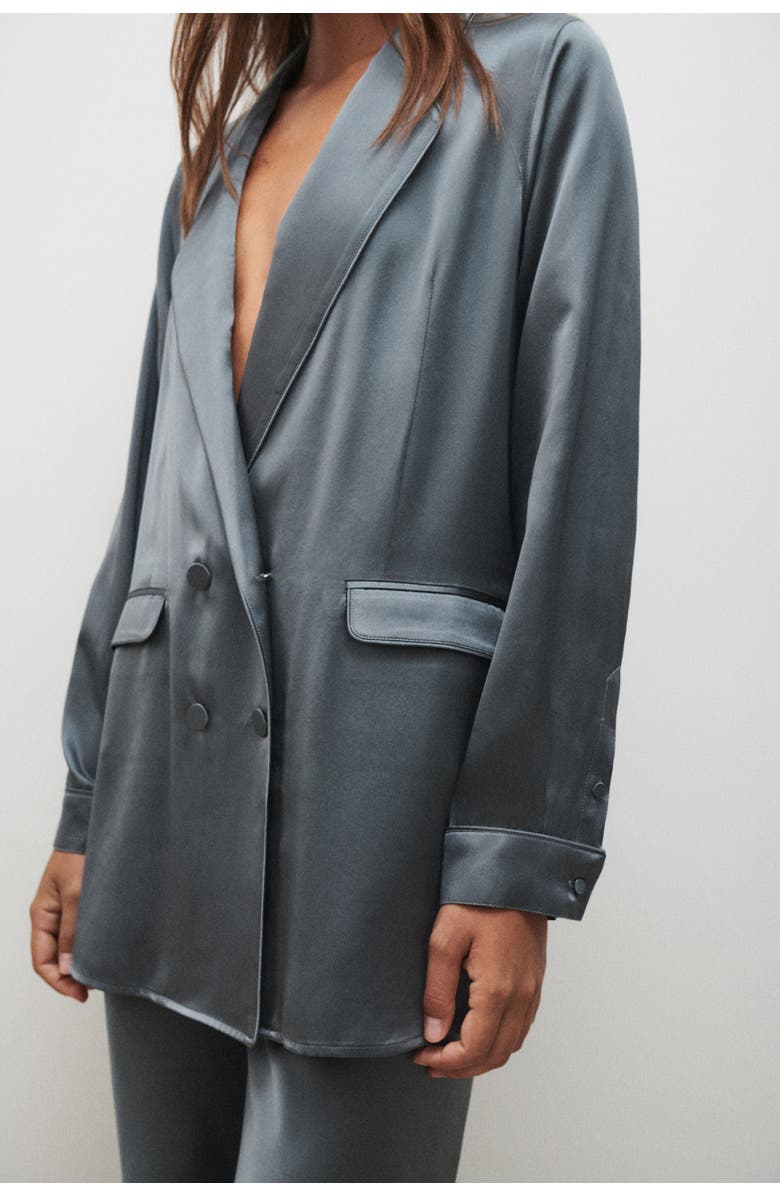 SILK LAUNDRY RELAXED BLAZER SLATE, Alternate, color, Slate