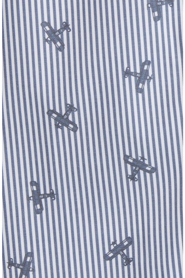 DRY TOUCH® Stripe Plane Print Performance Sateen Button-Up Shirt, Alternate, color, NAVY