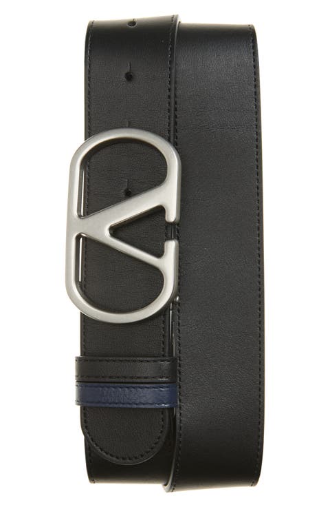 VLOGO Buckle Reversible Leather Belt