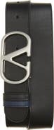 Valentino VLOGO Buckle Reversible Leather Belt