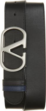 Valentino VLOGO Buckle Reversible Leather Belt