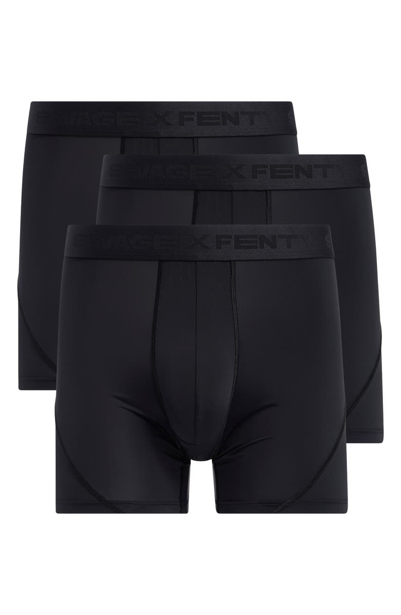 SAVAGE X FENTY Shadow Fit 3-Pack Boxer Briefs, Alternate, color, Black Caviar