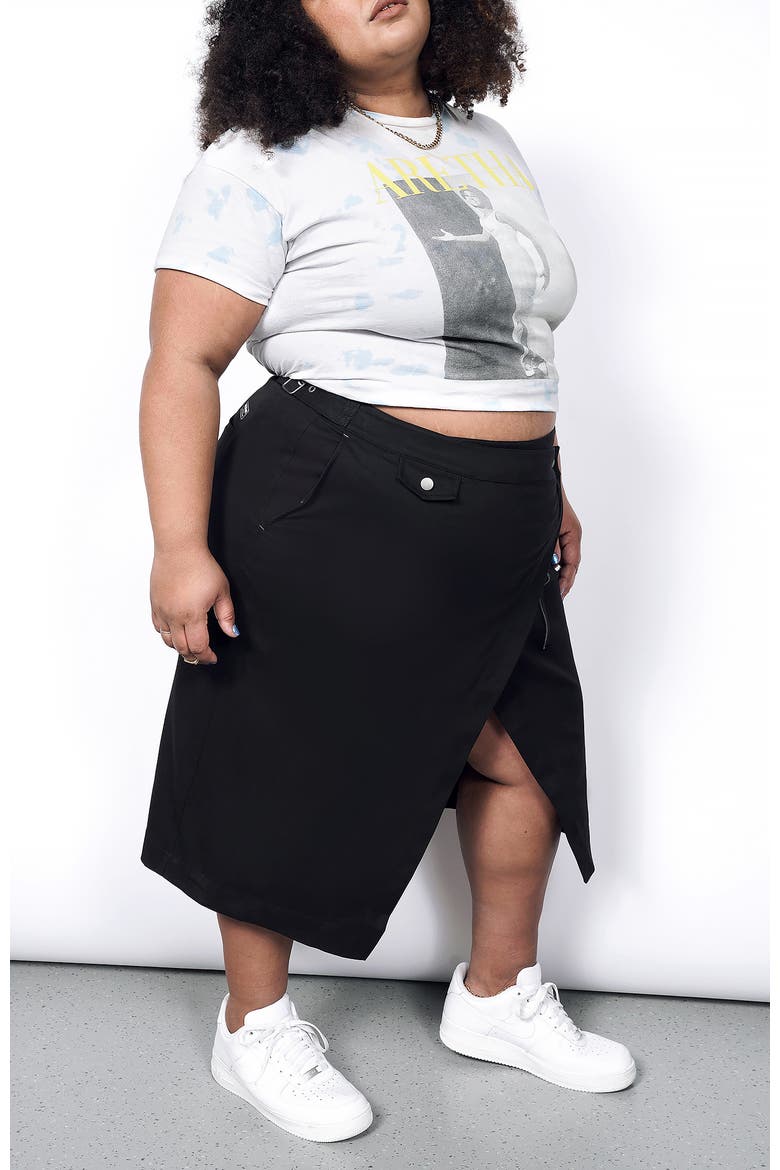 Essential Utility Wrap Skirt, Alternate, color, BLACK