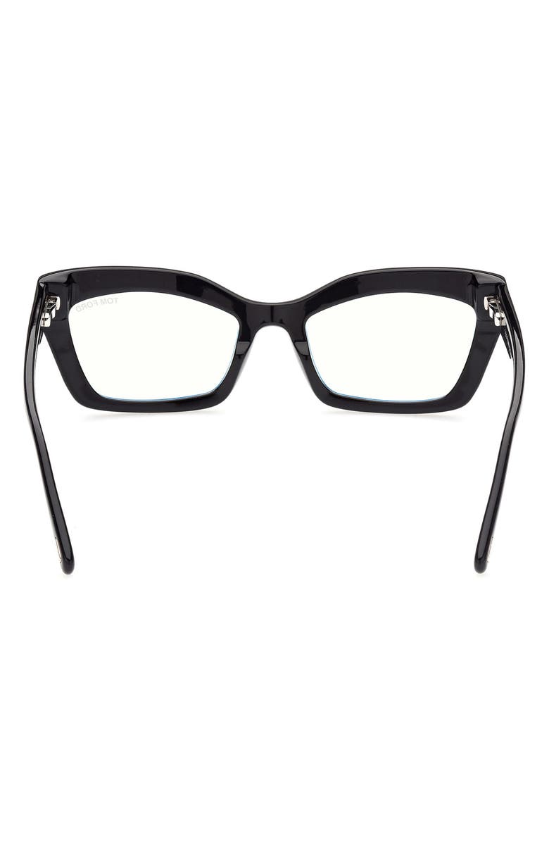 TOM FORD 54mm Blue Light Blocking Glasses, Alternate, color, Shiny Black