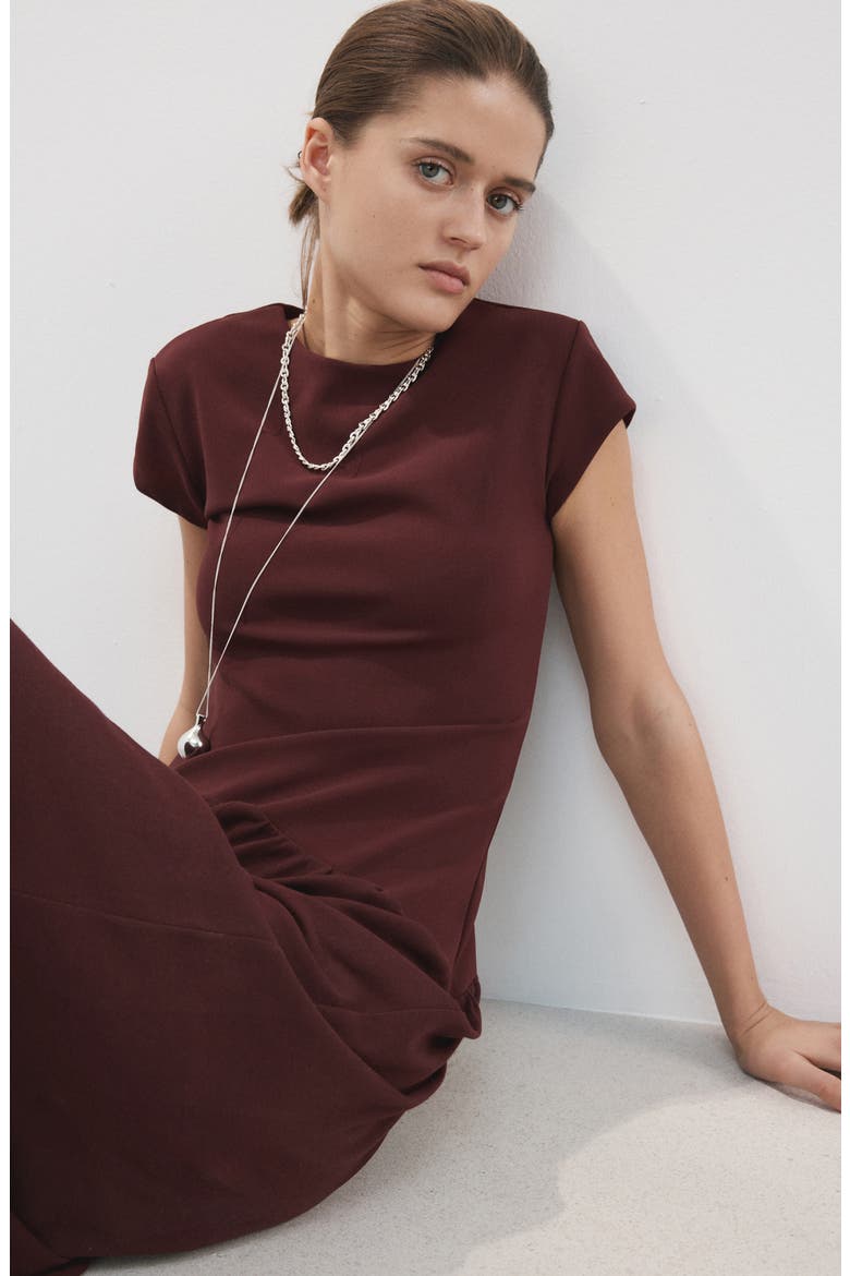 Asymmetric Midi Dress, Alternate, color, BURGUNDY