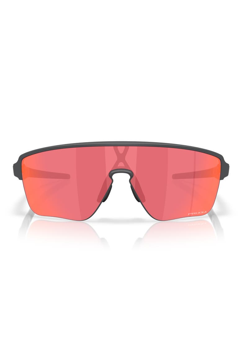 Corridor 142mm Semi Rimless Prizm™ Polarized Shield Sunglasses, Main, color, MATTE CARBON / PRIZM TRAIL