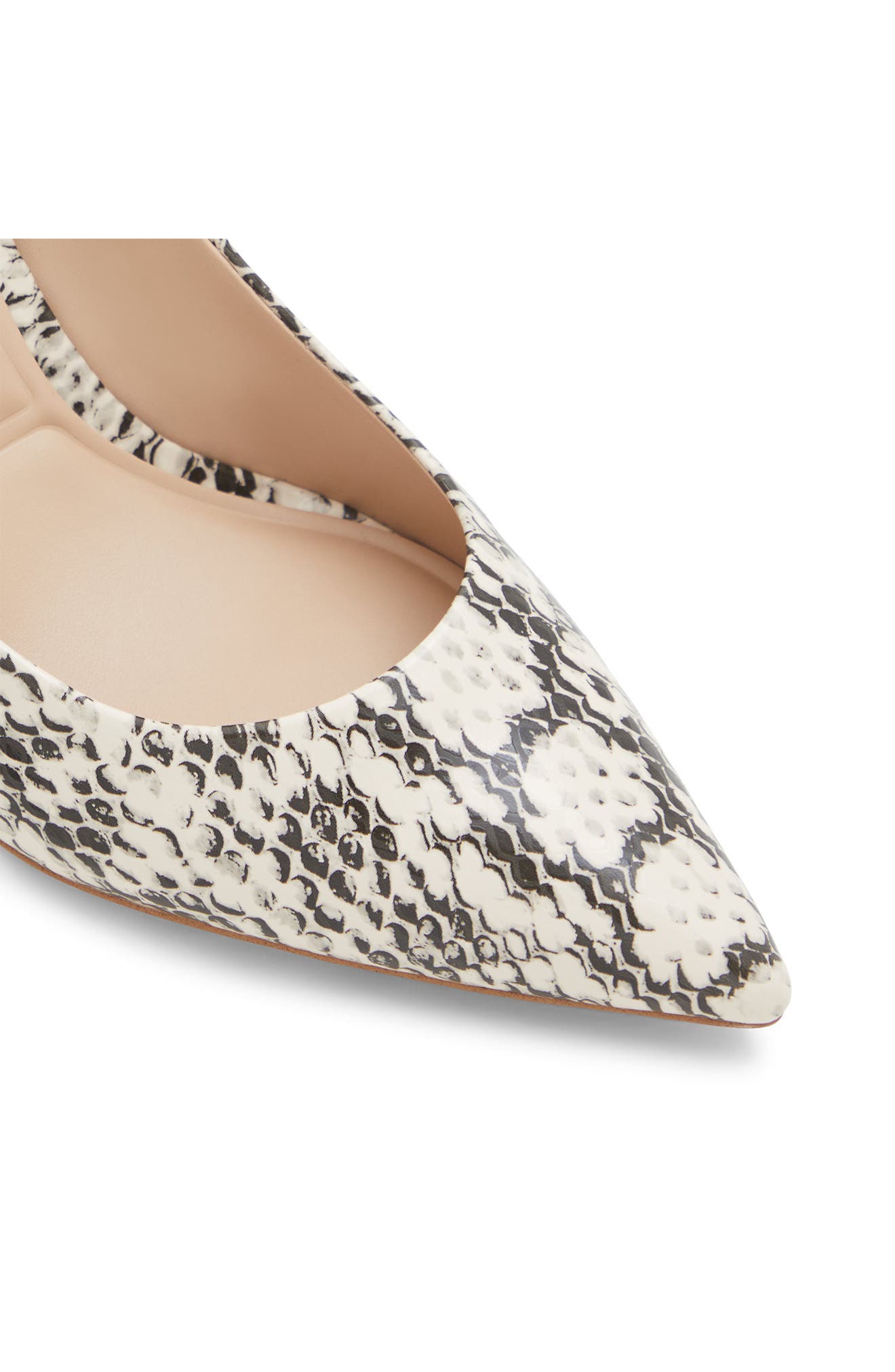ALDO Stessy Pointed Toe Pump, Alternate, color, Cream/ Black Embossed
