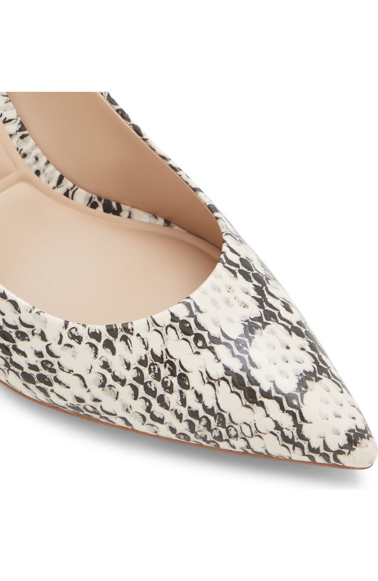 ALDO Stessy Pointed Toe Pump, Alternate, color, Cream/ Black Embossed