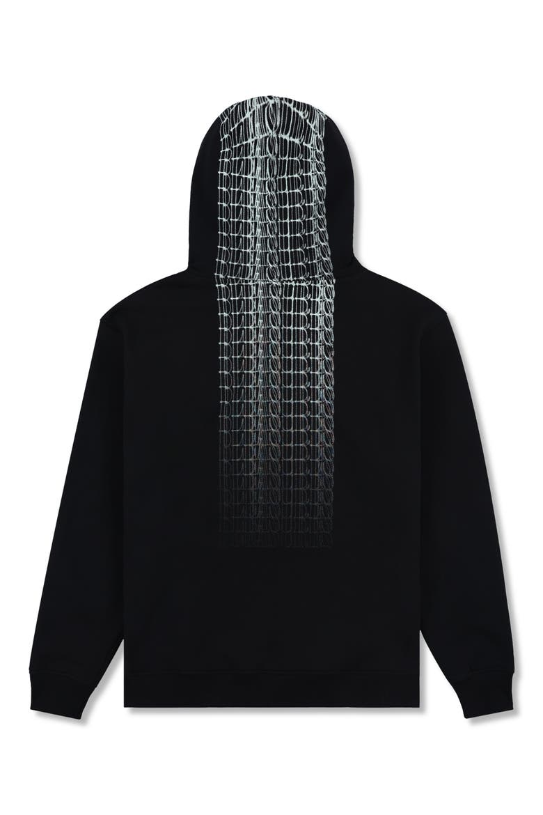 Blurred Logo Graphic Hoodie, Alternate, color, BLACK
