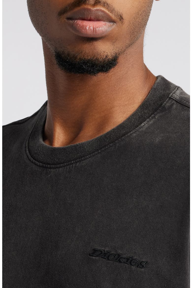 Embroidered Logo T-Shirt, Alternate, color, ACID WASH BLACK