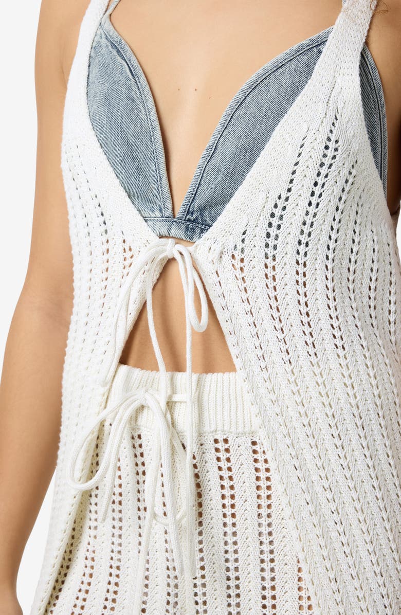 Noisy may Laika Open Stitch Longline Vest, Alternate, color, Birch