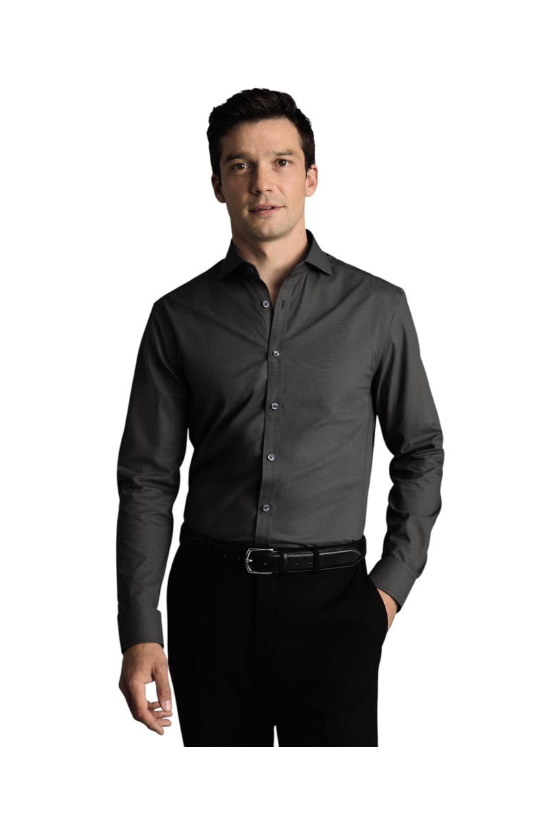 Charles Tyrwhitt Non-Iron stretch Poplin Shirt, Main, color, Charcoal Grey