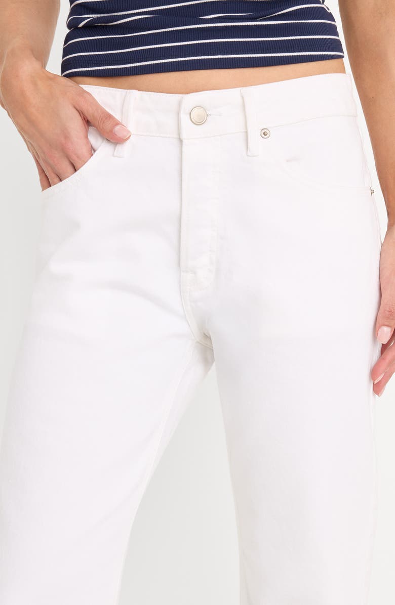 Good American Mid Rise Ankle Straight Leg Jeans, Alternate, color, White001